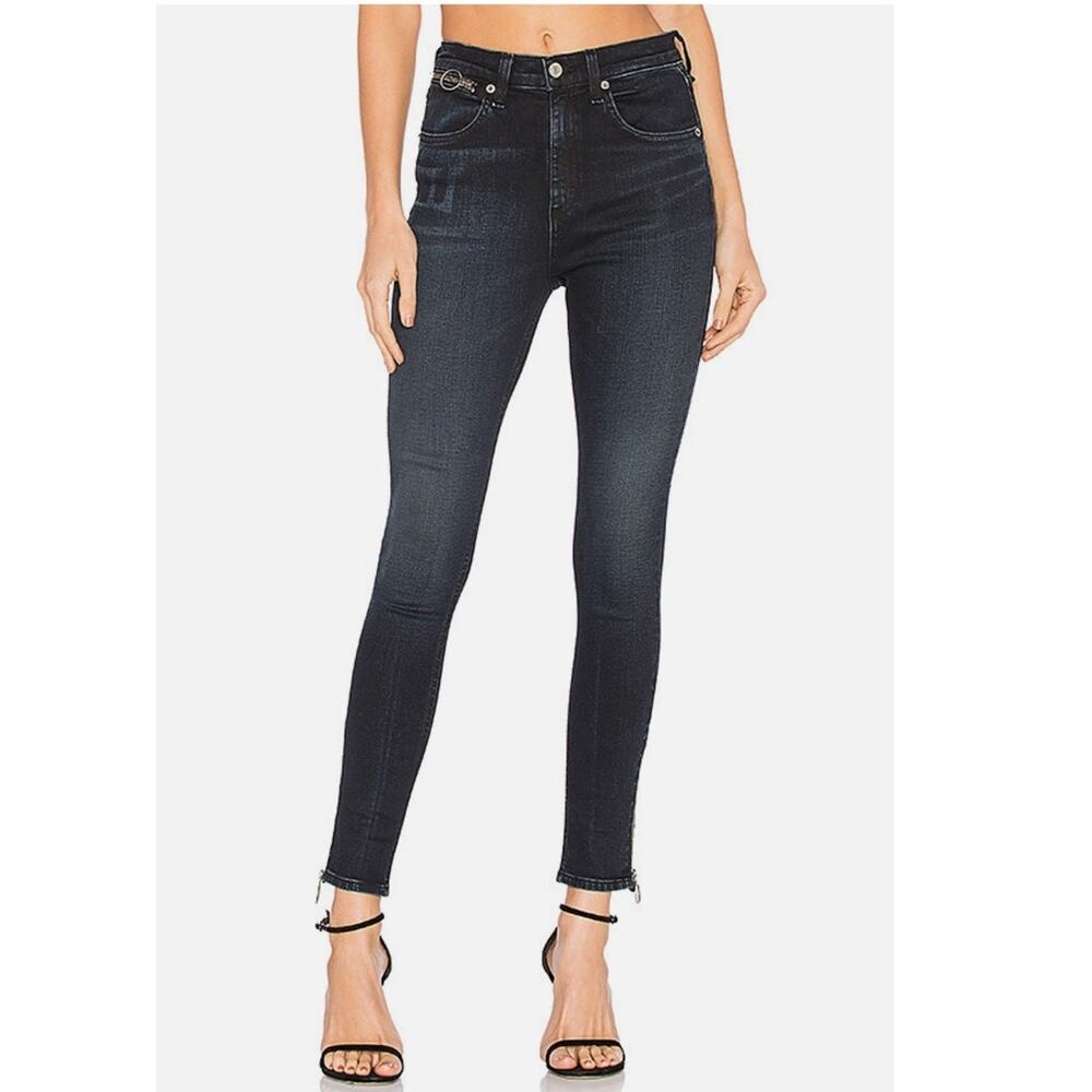 Rag & Bone O Ring Dive Capri Jeans Punk Rocker Size 29 Black Brook